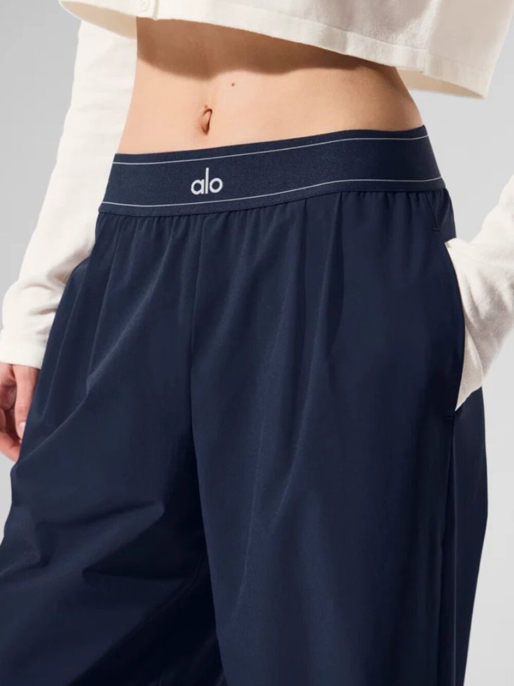 Navy Blue🧚‍💃Alo Yoga Suit Up Wide Leg Trouser Chic Workout Regular30” |Sz S-M - Picture 7 of 7